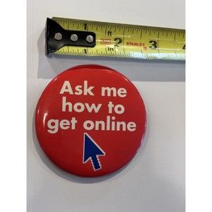 Ask me how to get online Walmart Store employee Button Shirt Pin